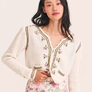 LoveShackFancy Flynn Cropped Cardigan Sweater